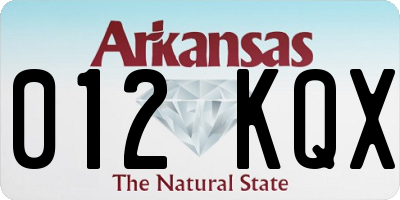 AR license plate 012KQX