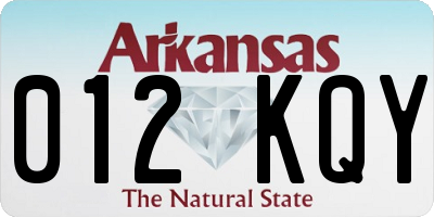 AR license plate 012KQY