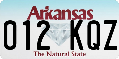 AR license plate 012KQZ