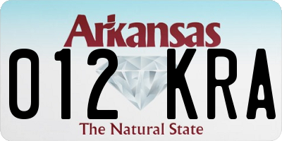 AR license plate 012KRA