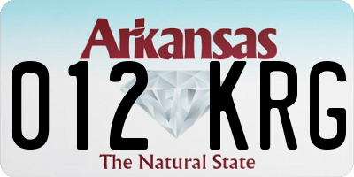 AR license plate 012KRG