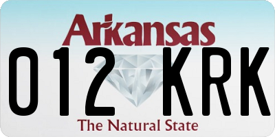 AR license plate 012KRK