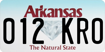AR license plate 012KRO