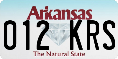 AR license plate 012KRS