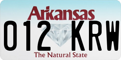 AR license plate 012KRW