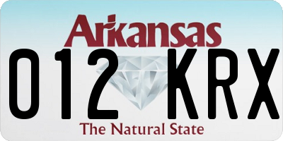 AR license plate 012KRX