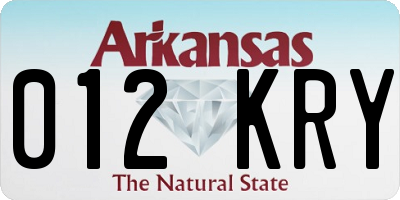AR license plate 012KRY