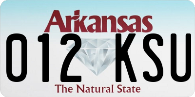 AR license plate 012KSU