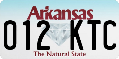AR license plate 012KTC