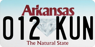 AR license plate 012KUN