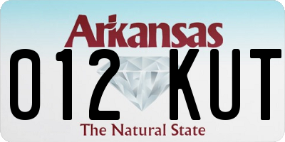 AR license plate 012KUT