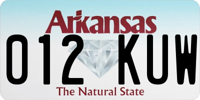 AR license plate 012KUW
