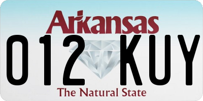 AR license plate 012KUY