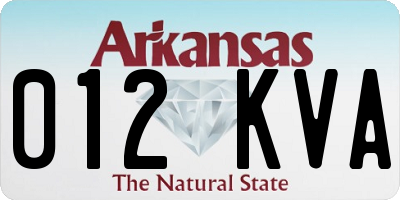 AR license plate 012KVA