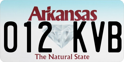 AR license plate 012KVB