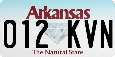 AR license plate 012KVN