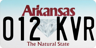 AR license plate 012KVR
