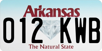 AR license plate 012KWB