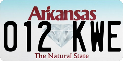 AR license plate 012KWE