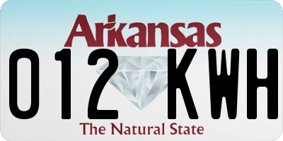 AR license plate 012KWH