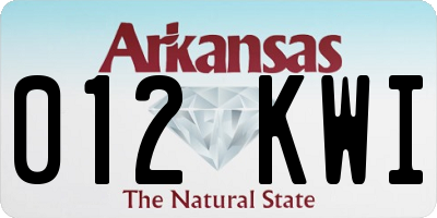 AR license plate 012KWI
