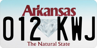 AR license plate 012KWJ