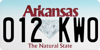 AR license plate 012KWO
