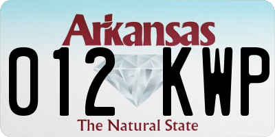 AR license plate 012KWP