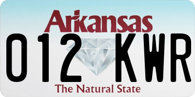 AR license plate 012KWR