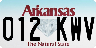 AR license plate 012KWV