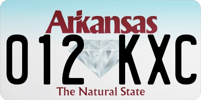 AR license plate 012KXC