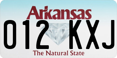 AR license plate 012KXJ