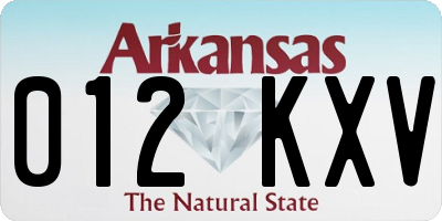 AR license plate 012KXV