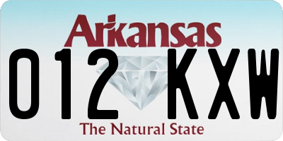 AR license plate 012KXW