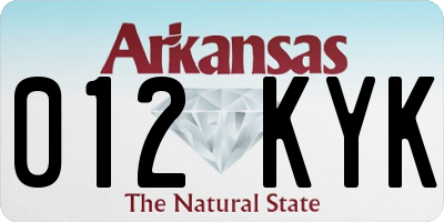 AR license plate 012KYK