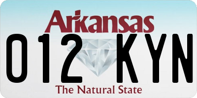 AR license plate 012KYN