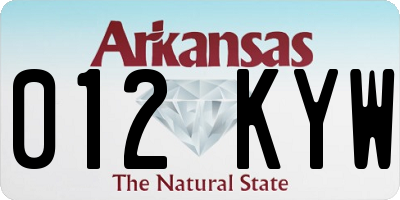 AR license plate 012KYW
