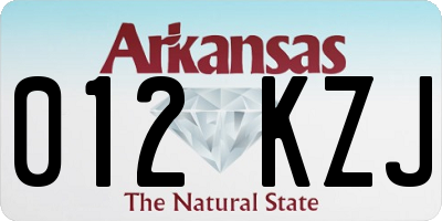 AR license plate 012KZJ