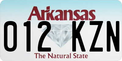 AR license plate 012KZN