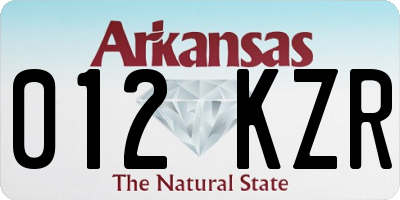 AR license plate 012KZR