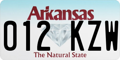 AR license plate 012KZW
