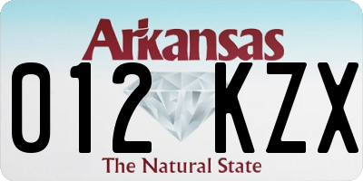 AR license plate 012KZX