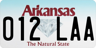 AR license plate 012LAA