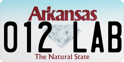 AR license plate 012LAB