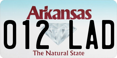 AR license plate 012LAD