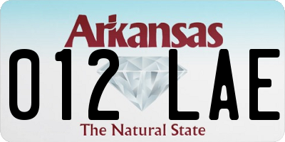 AR license plate 012LAE