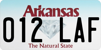 AR license plate 012LAF