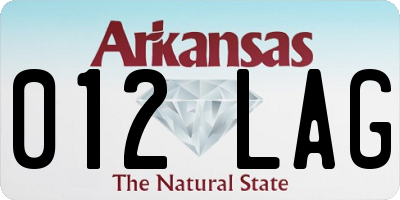 AR license plate 012LAG