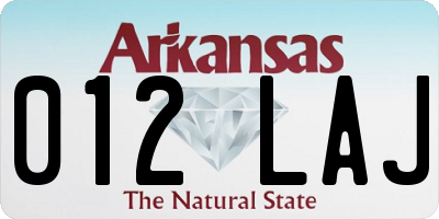 AR license plate 012LAJ