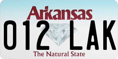 AR license plate 012LAK